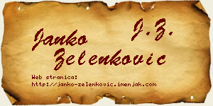 Janko Zelenković vizit kartica